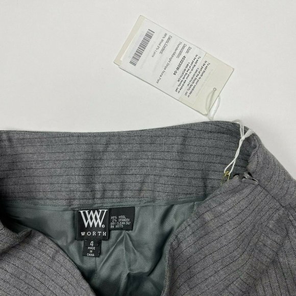 Worth Stripe Nona Pants Wool Blend Lined Zip Closure Flat Front Gray Women 4 NWT - Picture 9 of 9